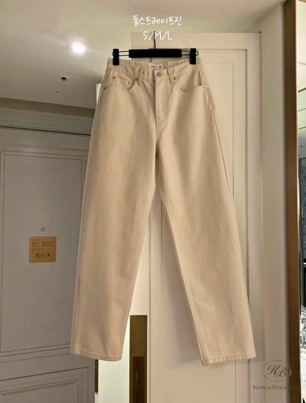 SS143 春季 小直筒好搭配的奶油牛仔褲 