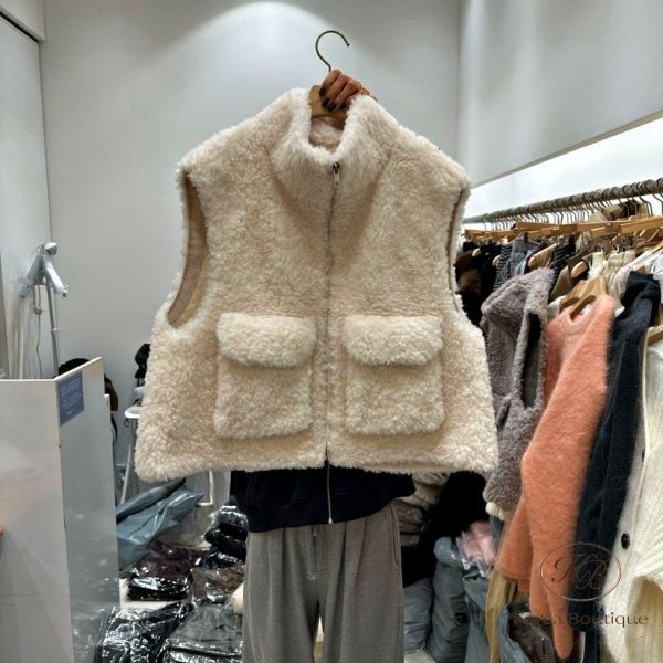 FWKR19 冬季 質感毛毛口袋背心 