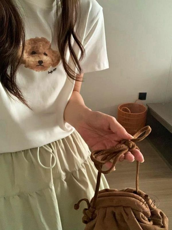 SS363 春季 可愛貴賓狗狗頭像tee 