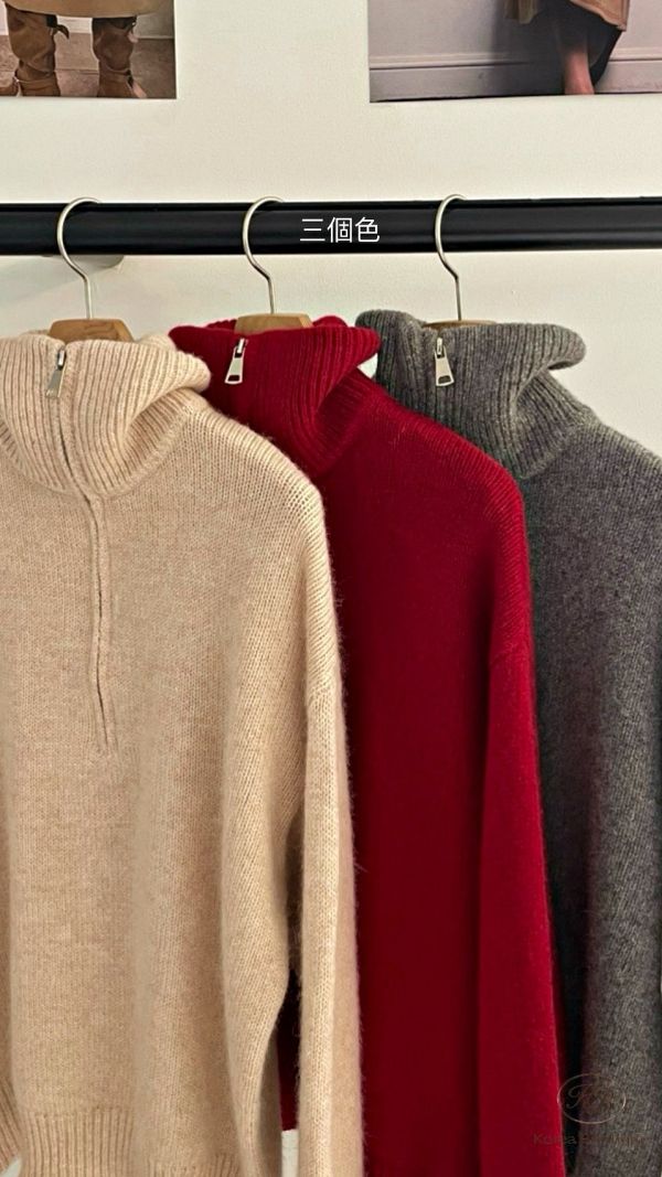 FWKR67 冬季 親膚拉鍊毛衣 