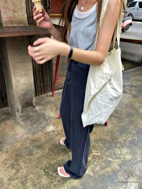 SS493 春季 夏日舒服的直筒牛仔褲 附皮帶 