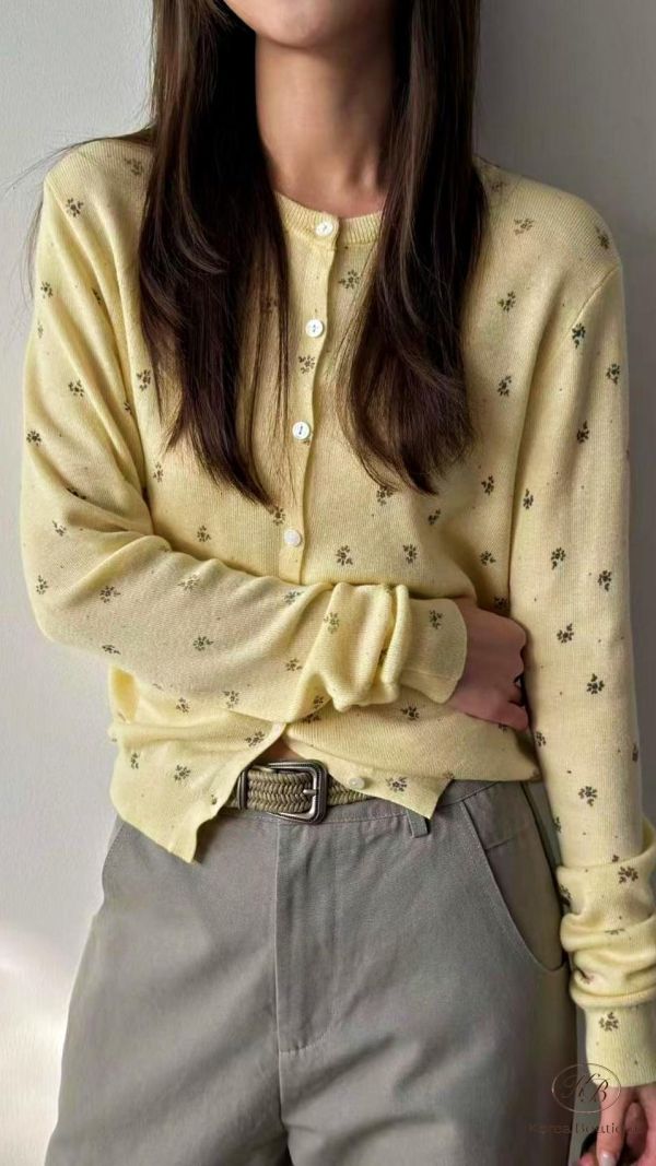 SS190 春季 小碎花博針織小外套 