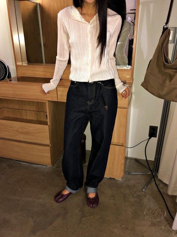 FW2721 秋季 原色小直筒牛仔褲 