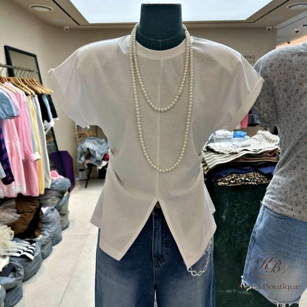 SS408 春季 造型腰身素tee 