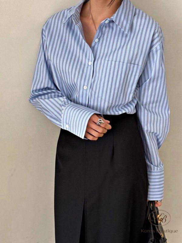 SS283 春季 粉嫩色條紋襯衫 