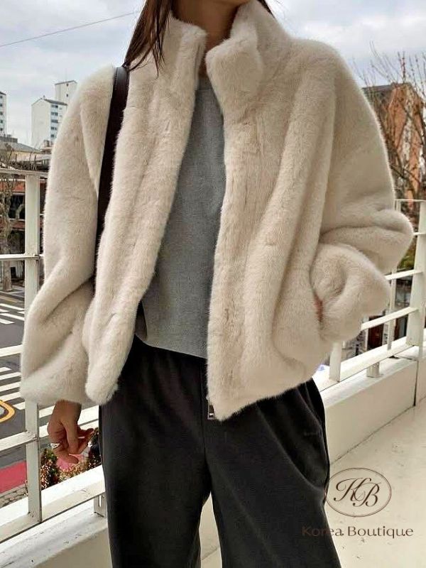 SS04 冬季 皮草拉鏈外套 