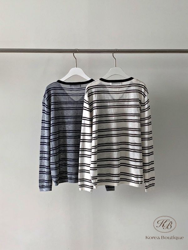Fw246 秋季 條紋綁帶上衣 