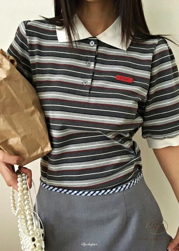 SS433 春季 好好看好搭配的條紋polo衫 