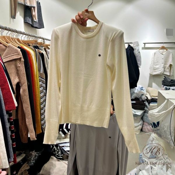 Fw365 秋季 有墊肩的針織薄上衣 