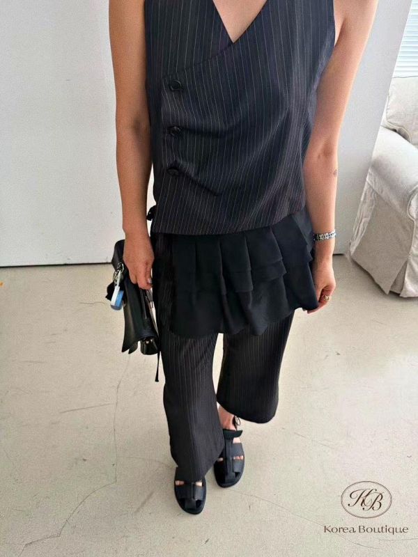 SS354 春季 條紋八分西裝褲 