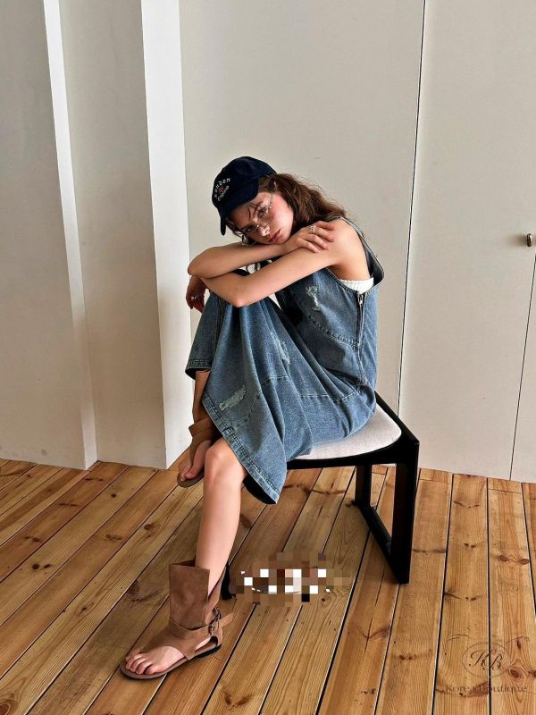 SS417 春季 好好看的破損牛仔裙 