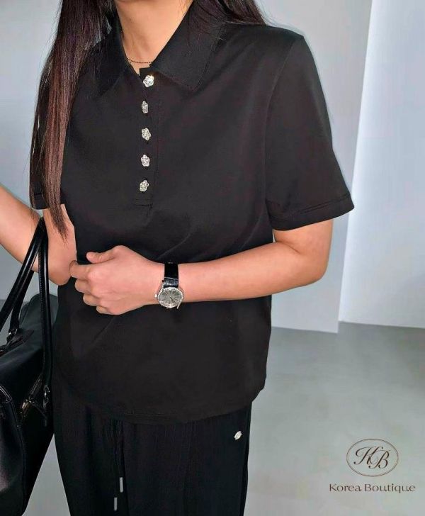 SS313 春季 花花鈕扣polo衫 