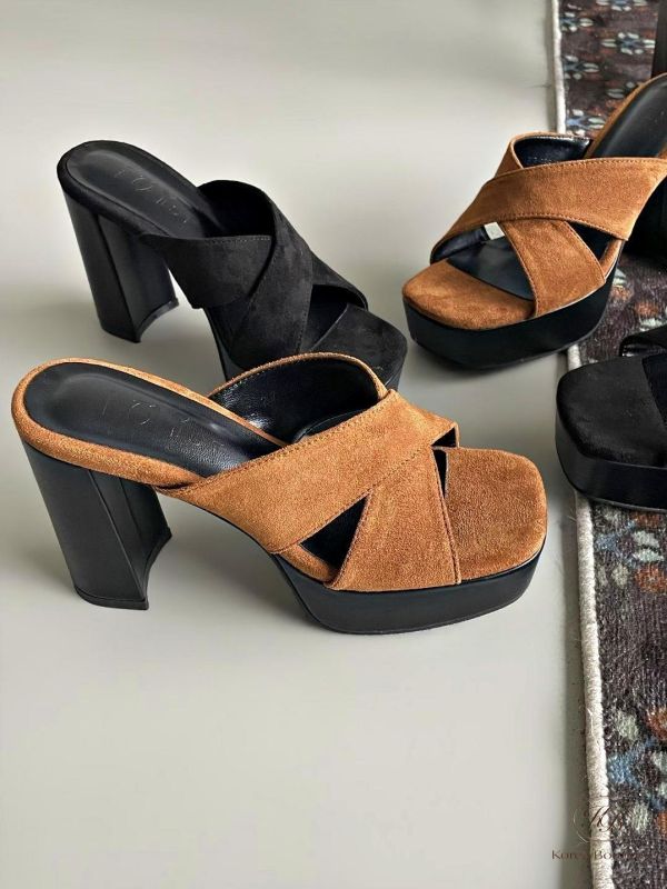 SS216 春季 交叉設計拖鞋高跟 