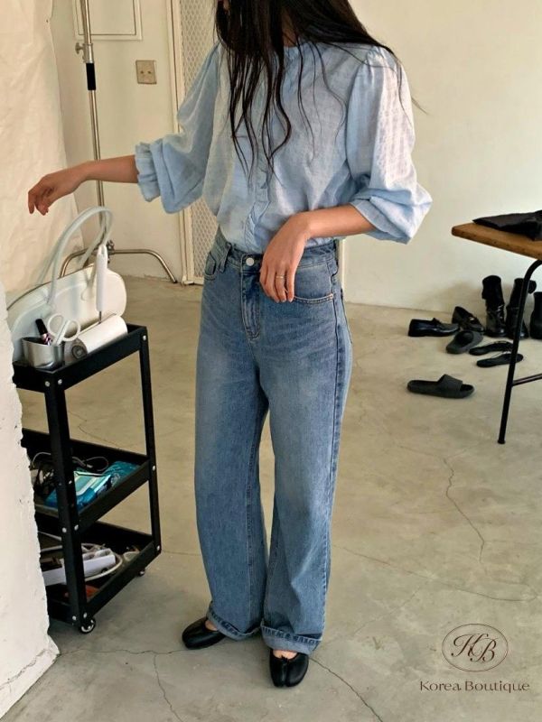 SS295 春季 束口袖花邊襯衫 