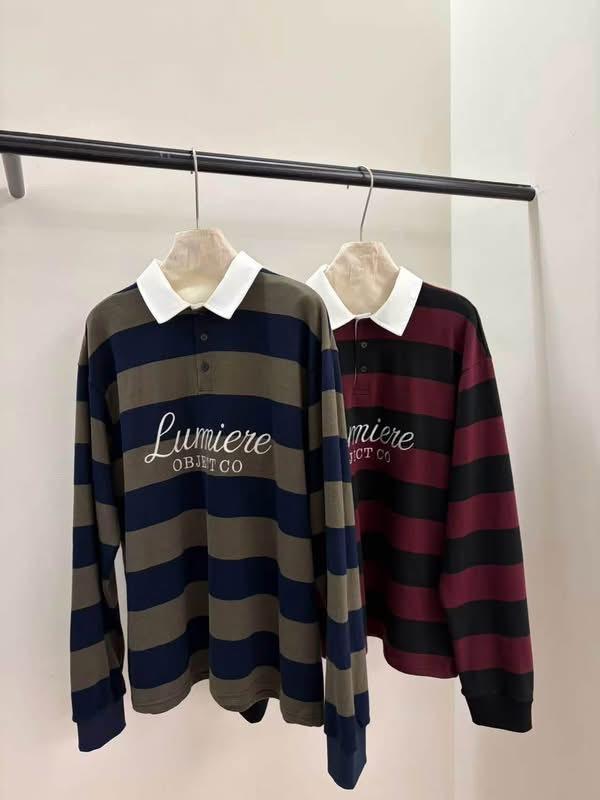 FW2744 秋季 條紋字母polo衫 