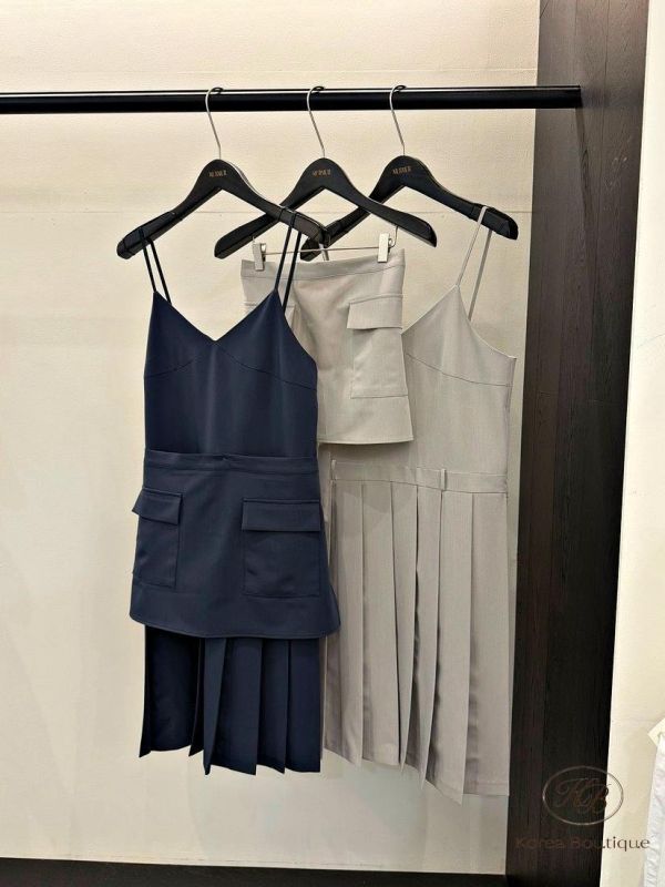 SS378 春季 圍裙兩件式設計洋裝 好時髦 