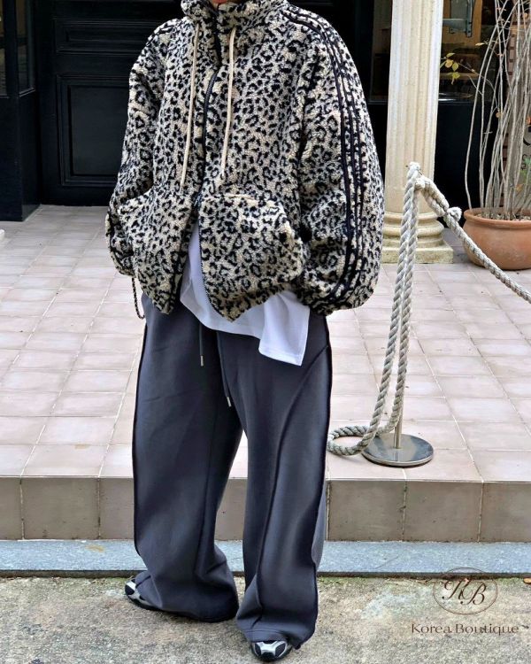 Fw442 冬季 豹紋羔毛外套 