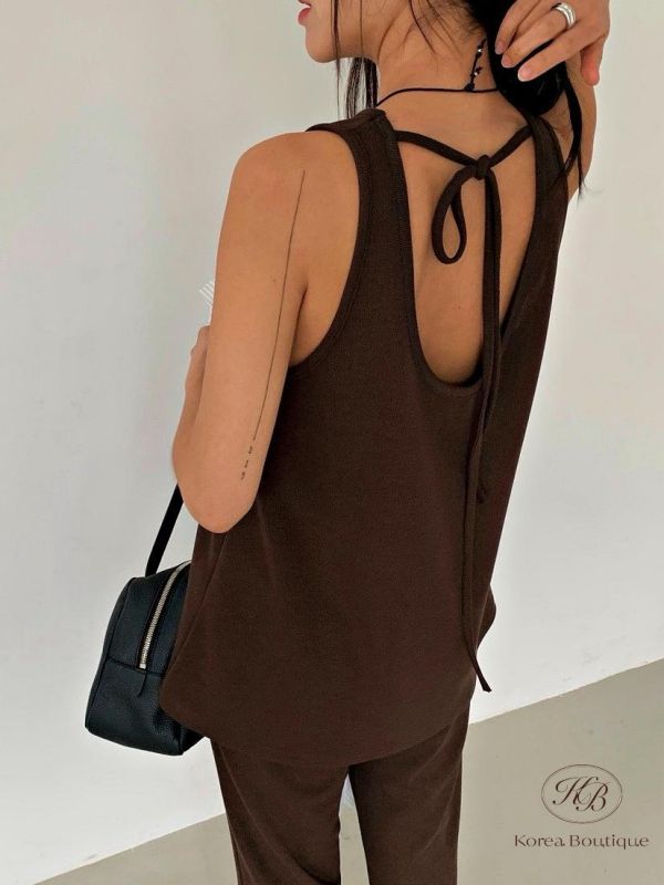 SS323 春季 棉質露背套裝 