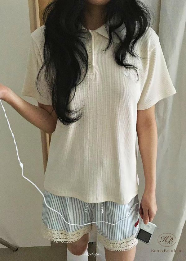 SS432 春季 條紋愛心口袋褲 