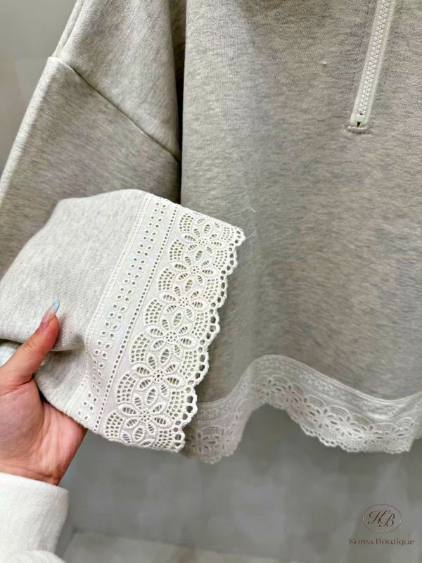 FWKR58 冬季 蕾絲加絨上衣 