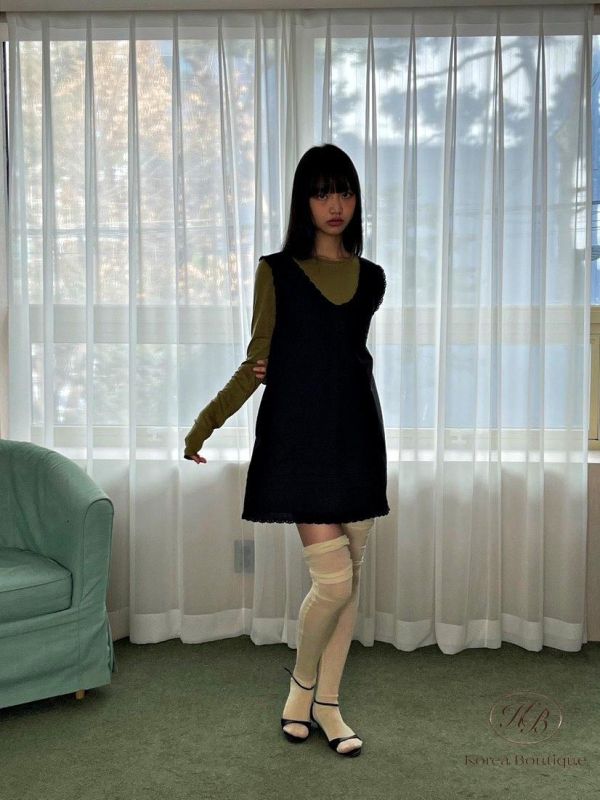 SS257 春季 可愛花邊背心洋裝 