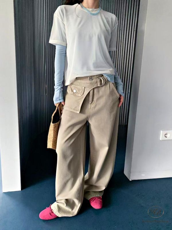 SS169 春季 附腰封設計的牛仔褲 