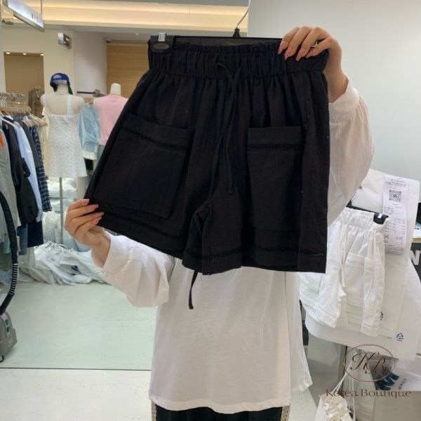 Kr104 法國女孩雕花口袋褲 