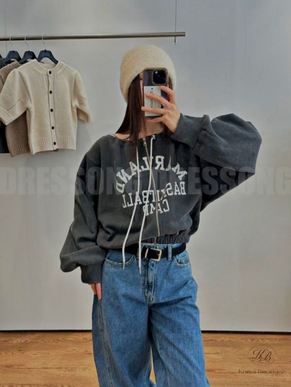 Fw459 冬季 字母無領外套 