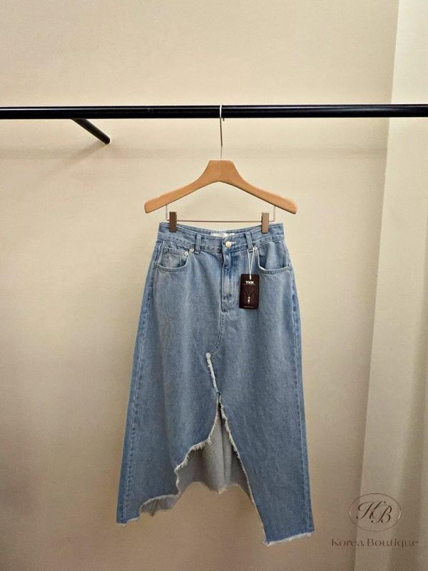 FW2625 秋季 不規則剪裁牛仔裙 