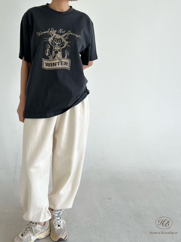 Kr96 夏裝 搞怪鬼臉小貓T 