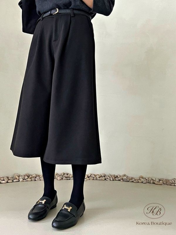 Fw375 秋季 毛呢七分褲 後鬆緊 均碼 