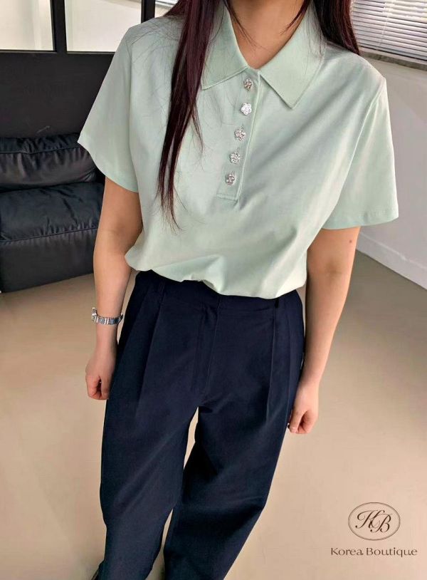 SS313 春季 花花鈕扣polo衫 