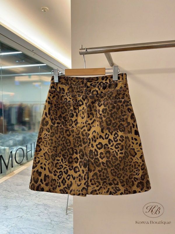 Fw482 冬季 豹紋半身裙 