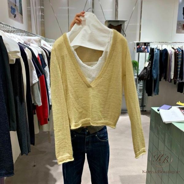 FW2699 秋季 針織深v上衣 