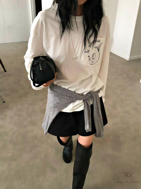FW2760 秋季 口袋美人魚長版上衣 