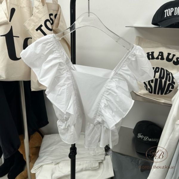 Kr98 夏裝 荷葉邊上衣 