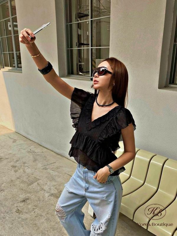 SS289 春季 好美飄逸波浪上衣 