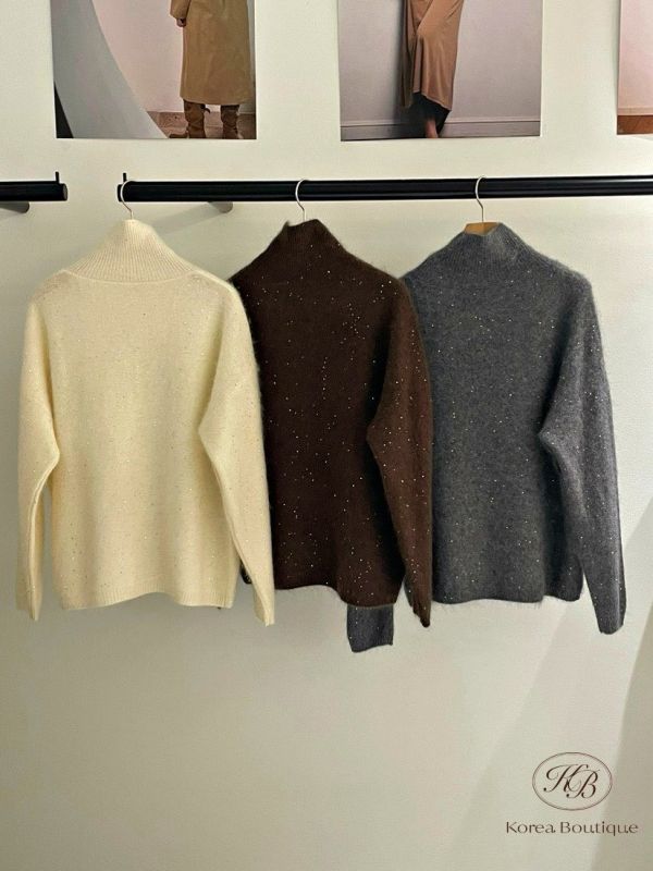 FWKR36 冬季 閃亮小立領毛衣 