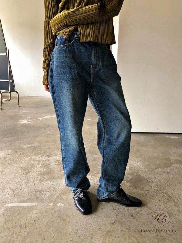 FW2721 秋季 原色小直筒牛仔褲 