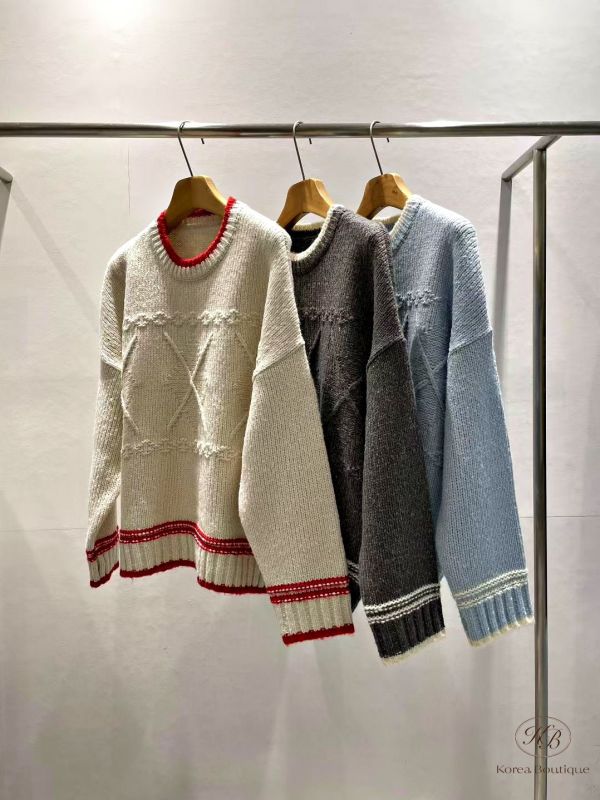 SS03 冬季 車線小巧思的針織衫 