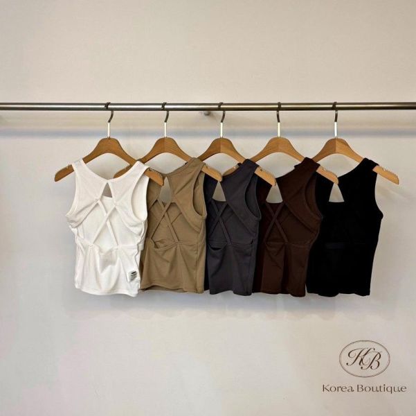 SS107 春季 方領抓皺bra top 