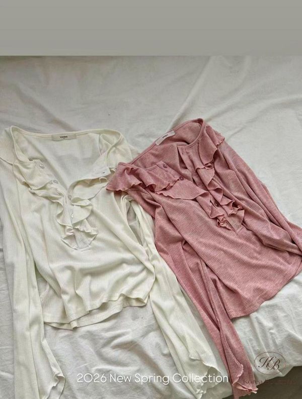 SS164 春季 浪漫手袖荷葉邊上衣 