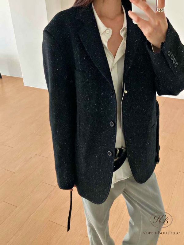 Fw383 秋季 羊毛綁帶西裝外套 