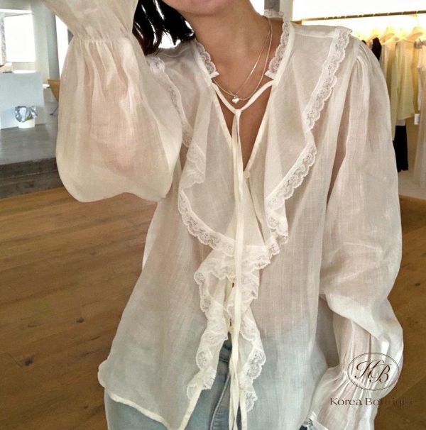 SS232 春季 波里米亞風的維透膚上衣 