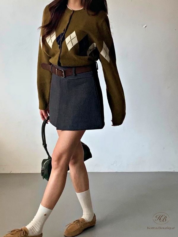 Fw412 秋季 前開叉感褲裙 