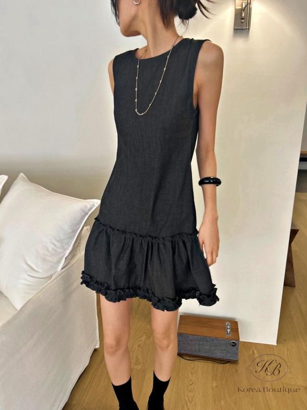 SS328 春季 花邊牛仔丹寧小洋裝 