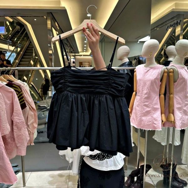 SS339 春季 皺摺襯衫吊帶背心 