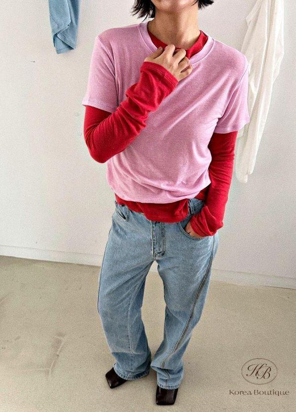 SS142 春季 彈性好材質也舒服的短袖上衣 顏色選擇多 