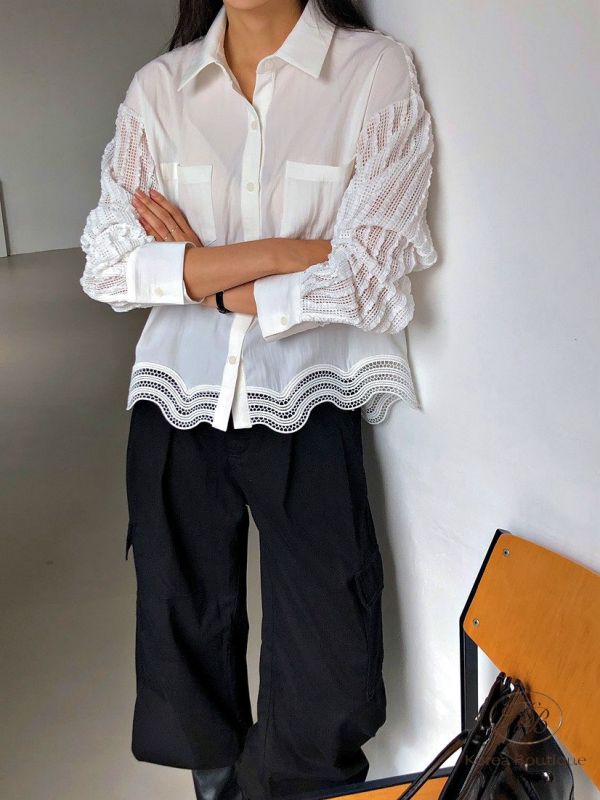 Fw144 秋季 波浪下擺襯衫 