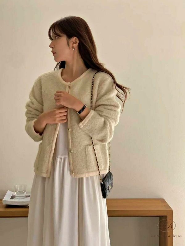 Fw411 秋季 簡約縫邊質感小香外套 